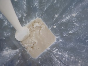 nach einer Minute Vitamix habe ich meine Kokosbutter