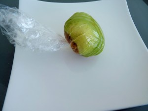 twist the end tight around the avocado bon bon