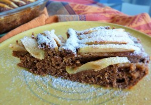 Apfelkuchen mit Kokosmilchpulver als Puderzucker