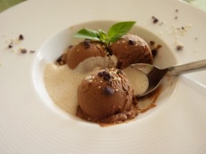 Schokoeis mit Cashew Sahne